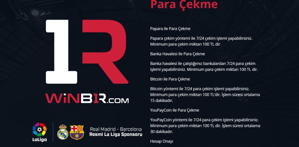 winbir para çekme